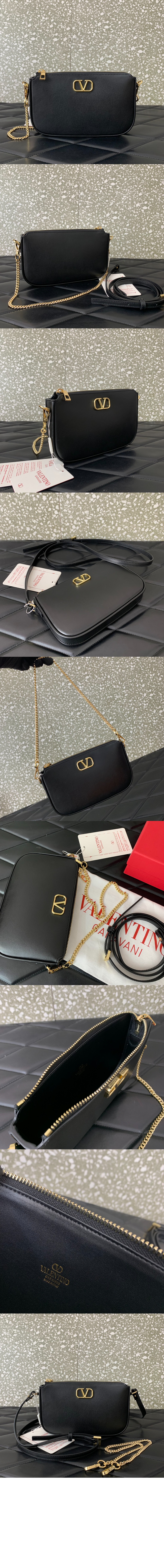 발렌티노 브이로고 시그니처 카프스킨 미니 크로스바디백