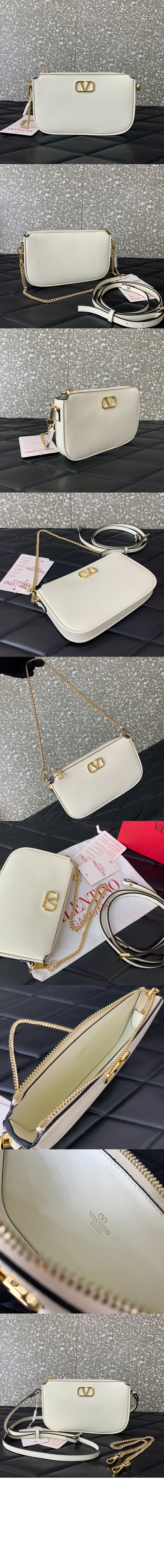 발렌티노 브이로고 시그니처 카프스킨 미니 크로스바디백