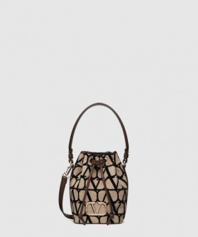 발렌티노 VLOGO SIGNATURE V 미니 버킷 백 소프트 쉽스킨