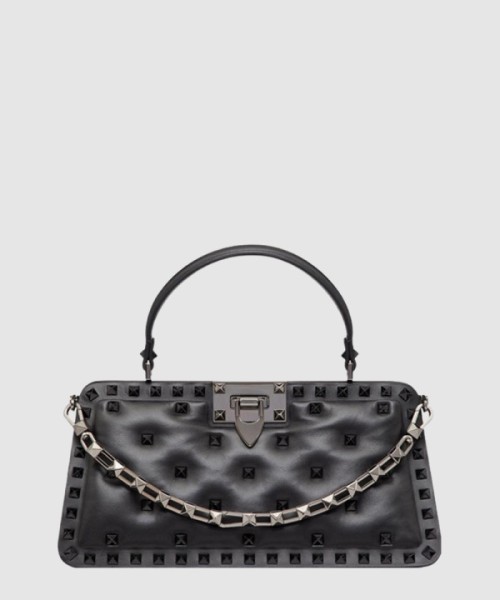 발렌티노 락스터드 가죽 핸드백