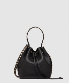 발렌티노 락스터드 가죽 버킷백