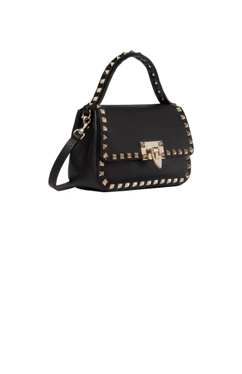 발렌티노 락스터드 탑 핸들 백