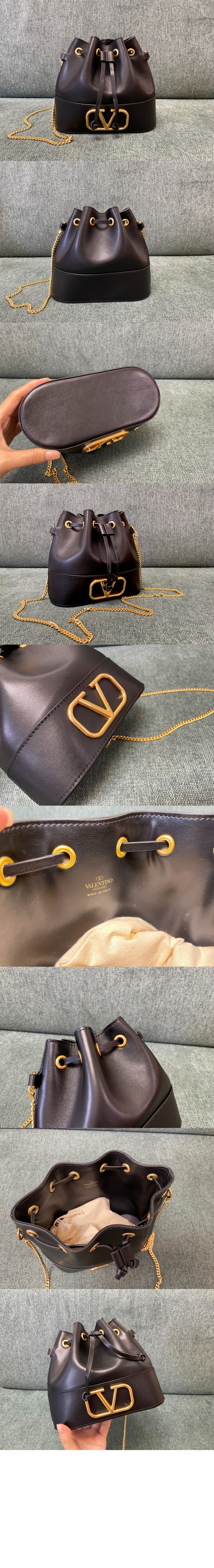 발렌티노 양가죽 미니 버킷백