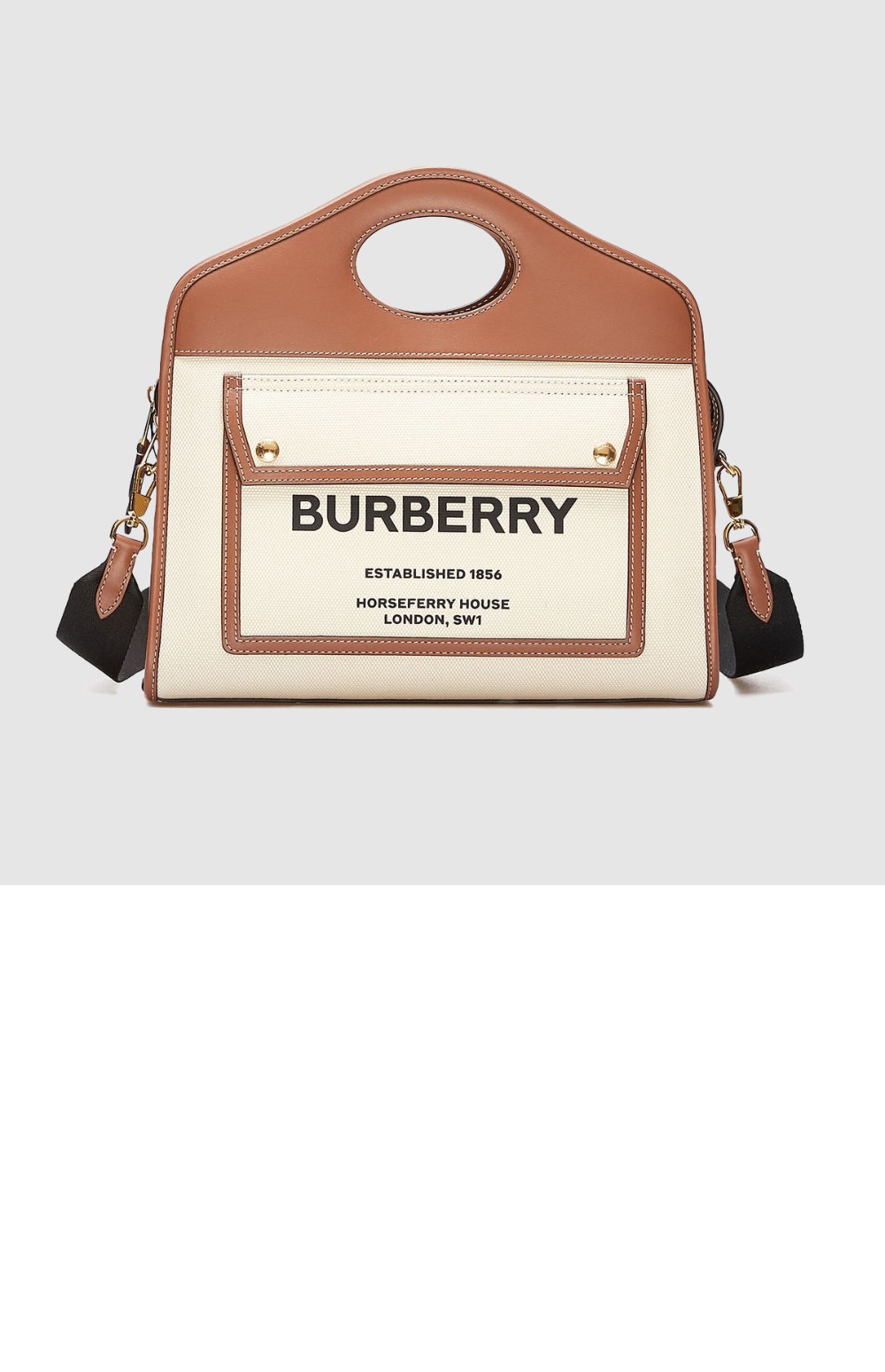 버버리 투톤 캔버스 스몰 포켓백 8036784