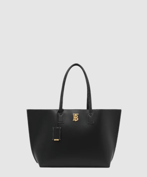 버버리 모노그램 모티프 레더 미디엄 토트백 8052726