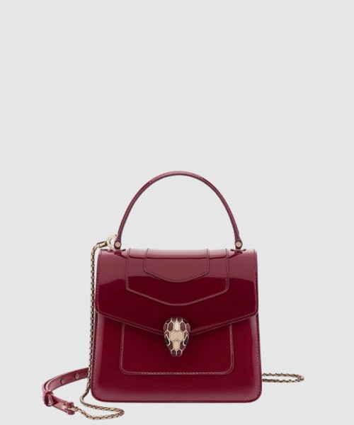 불가리 스몰 타조 가죽 체인백 383290