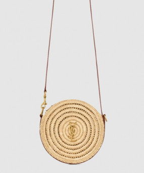 생로랑 라피아 라운드백 744292