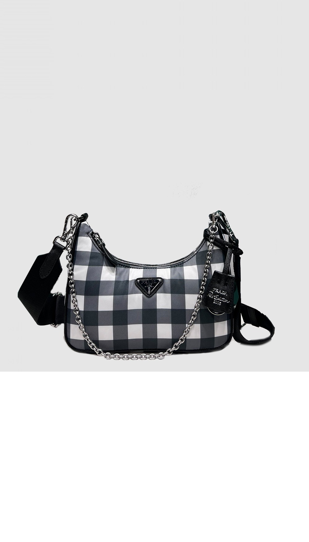 프라다 체크 숄더백 1BH204