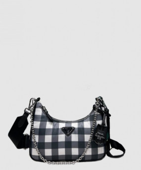 프라다 체크 숄더백 1BH204