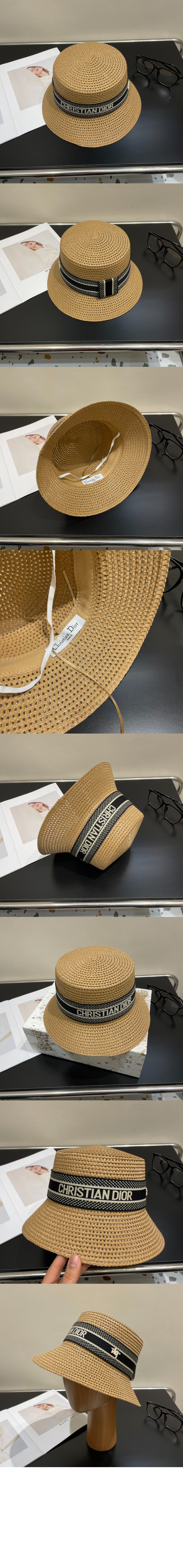 디올 넓은 챙 모자 34DBP