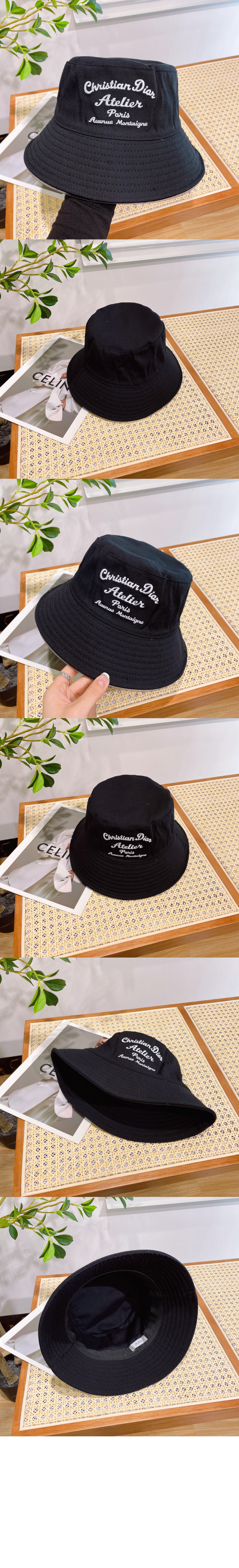 디올 아뜰리에 자수 로고 버킷햇 243C9