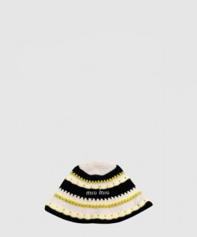 미우미우 니트 스트라이프 캡 5HC697