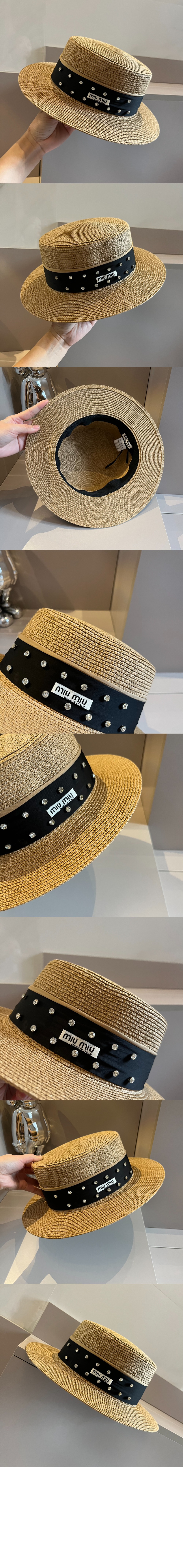 미우미우 밀짚모자 선캡 5HC153