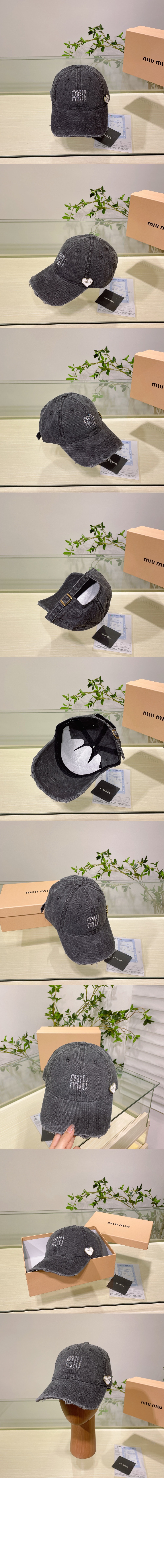 미우미우 데님 베이스볼 캡 5HC993