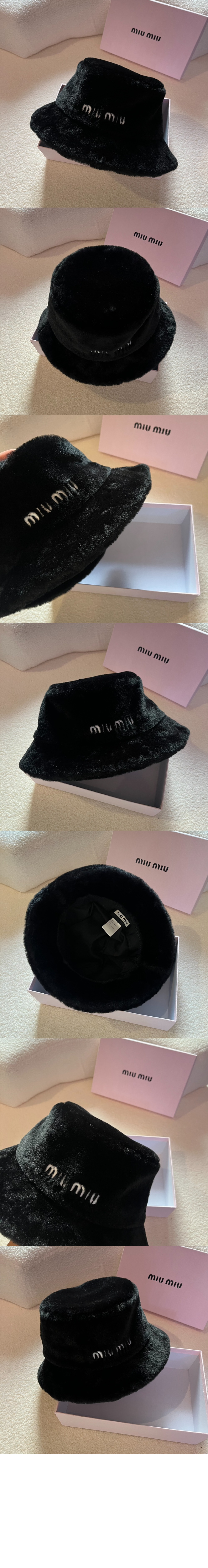 미우미우 로고 자수 버킷햇 5HC178