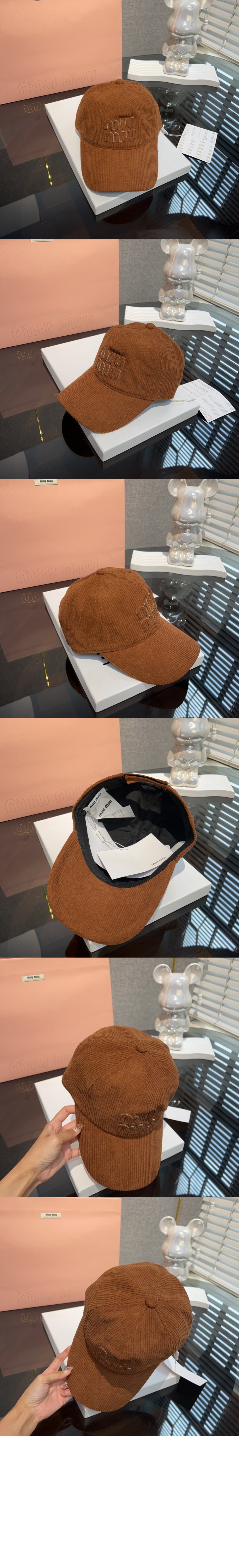 미우미우 코듀로이 베이스볼 캡 GF9FEB