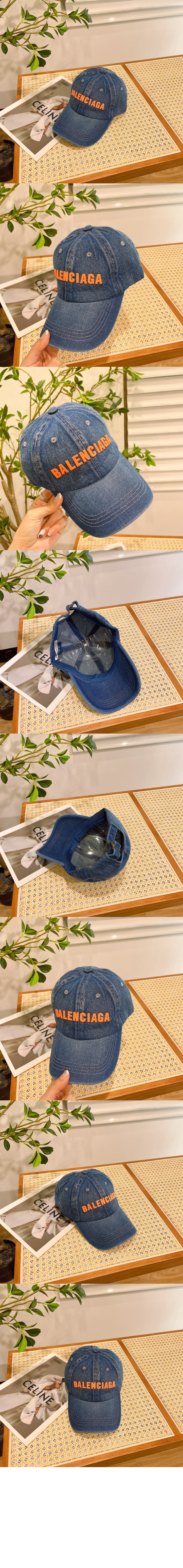 발렌시아가 입체 로고 데님 베이스볼 캡 642847