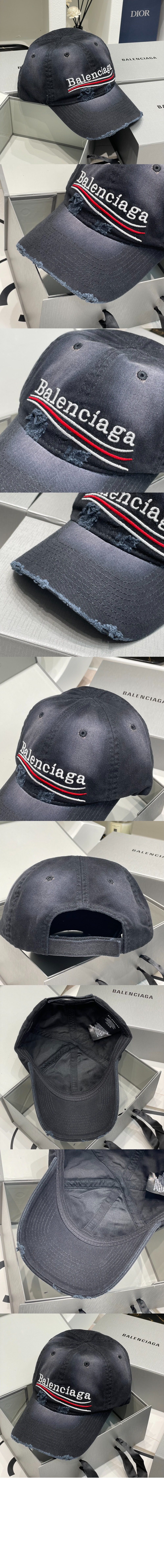 발렌시아가 로고 자수 빈티지 베이스볼 캡 673320