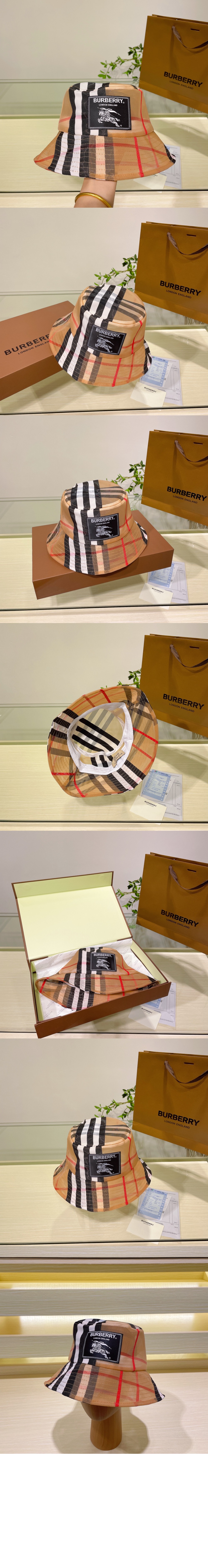 버버리 빈티지 체크 버킷햇 8056347