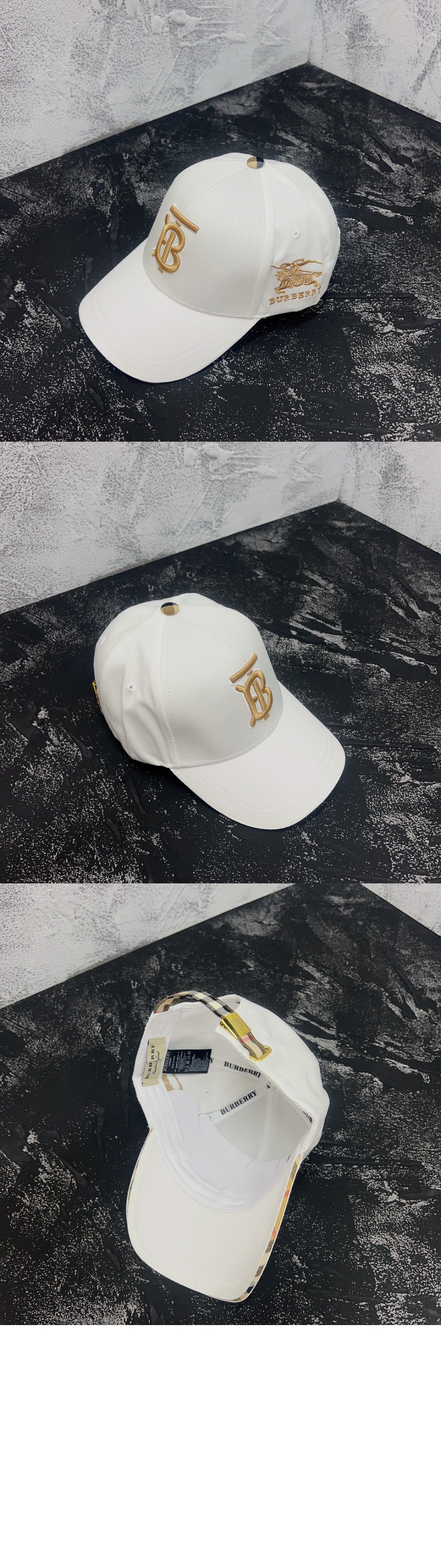 버버리 자수 로고 베이스볼 캡 43753233