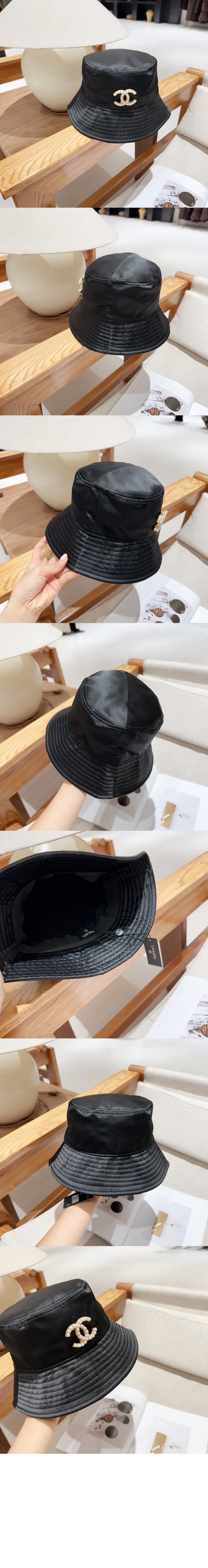 샤넬 실크 새틴 벙거지 AA7648