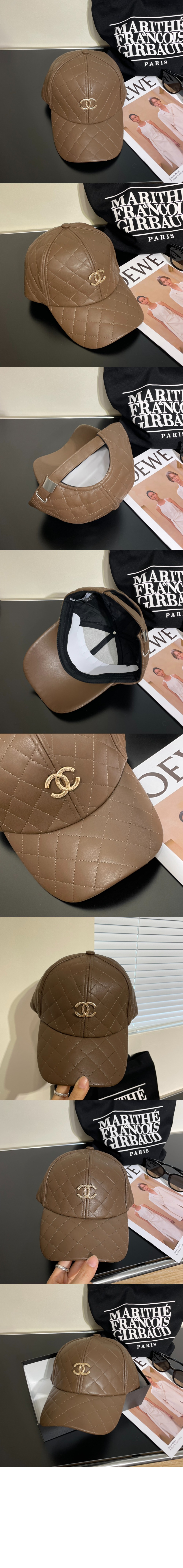 샤넬 가죽 베이스볼 캡 AA89371