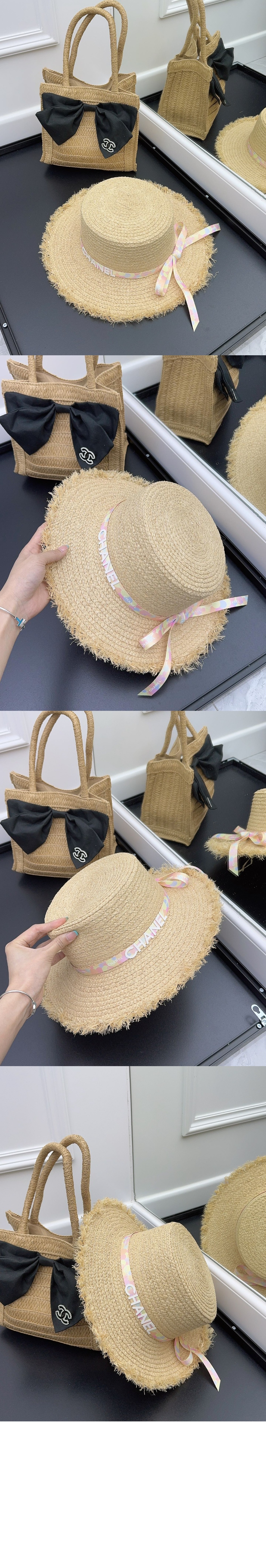 샤넬 밀짚모자 선캡 AA6247