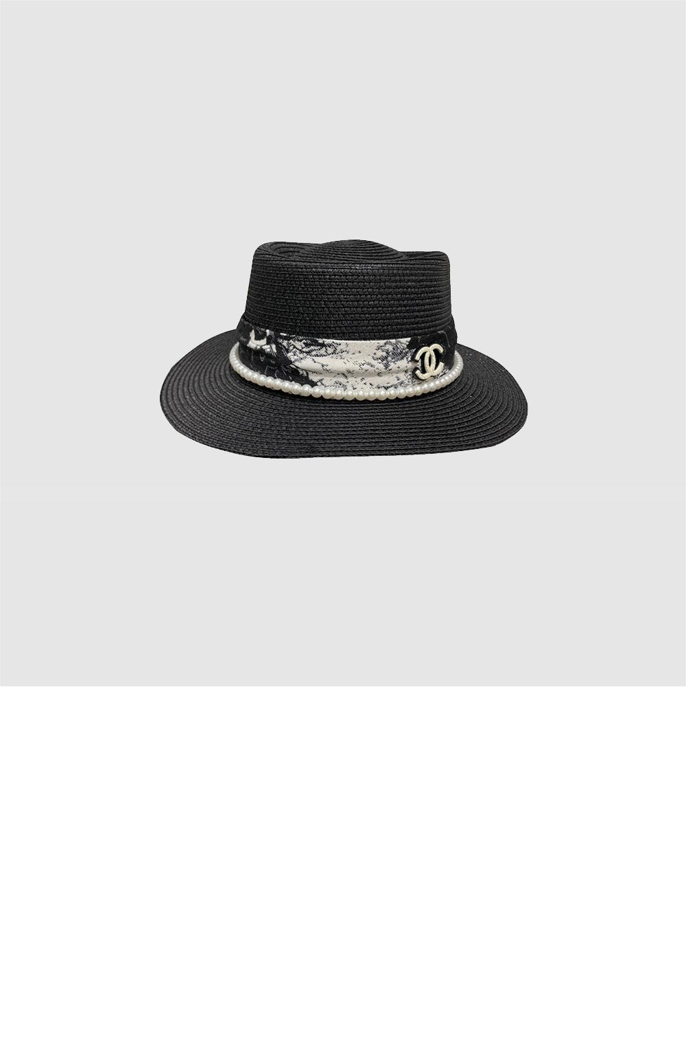 샤넬 선캡 밀짚모자 AA6342
