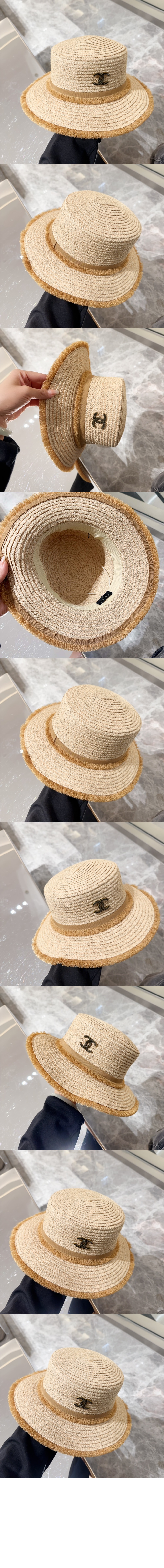 샤넬 밀짚모자 선캡 AA8652