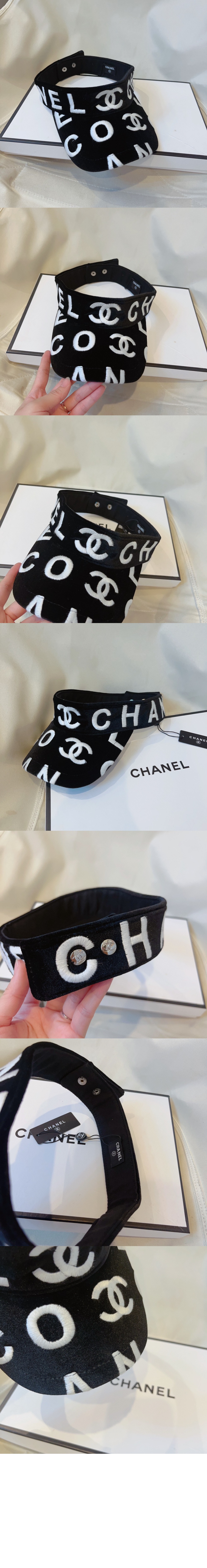 샤넬 로고 테리 선캡 AA9009