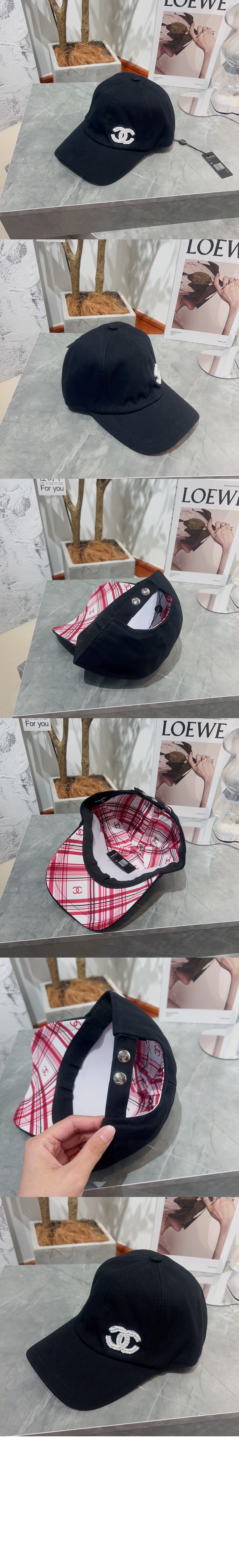 샤넬 로고 베이스볼 캡 AA8955