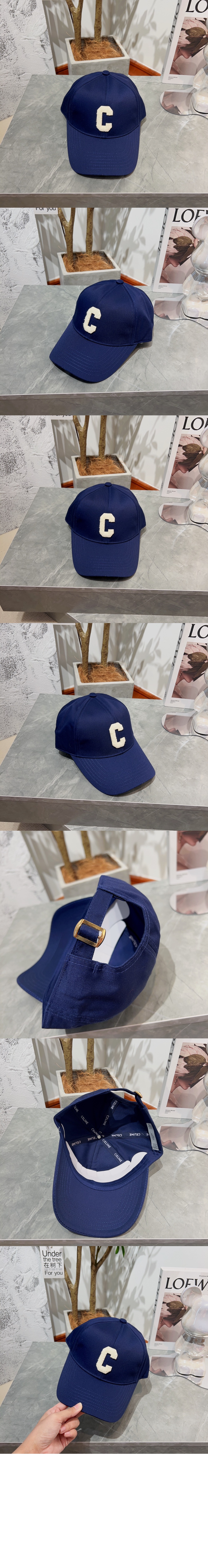 셀린느 코튼 이니셜 베이스볼 캡 2AUY89