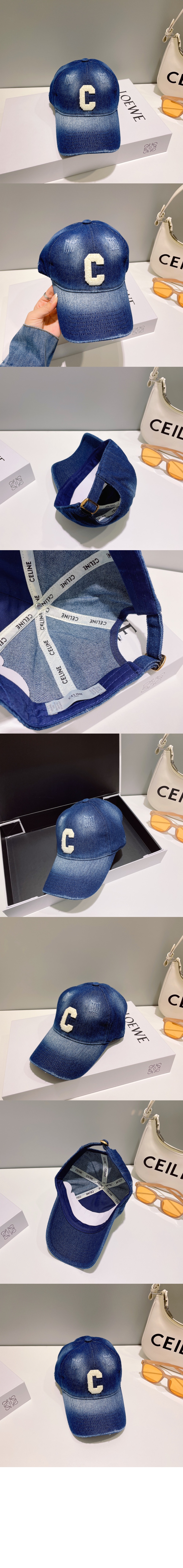 셀린느 이니셜 데님 베이스볼 캡 2AUY87