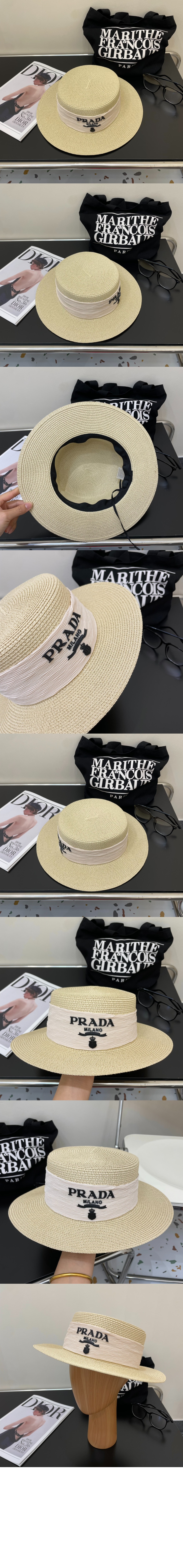 프라다 밀짚모자 선캡 2HC745