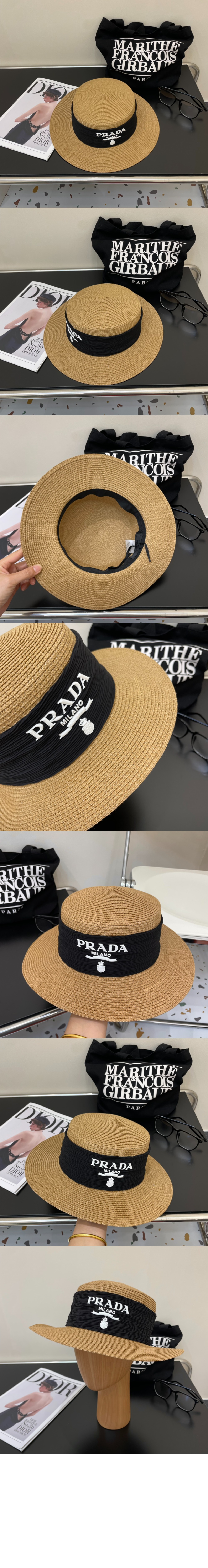 프라다 밀짚모자 선캡 2HC745