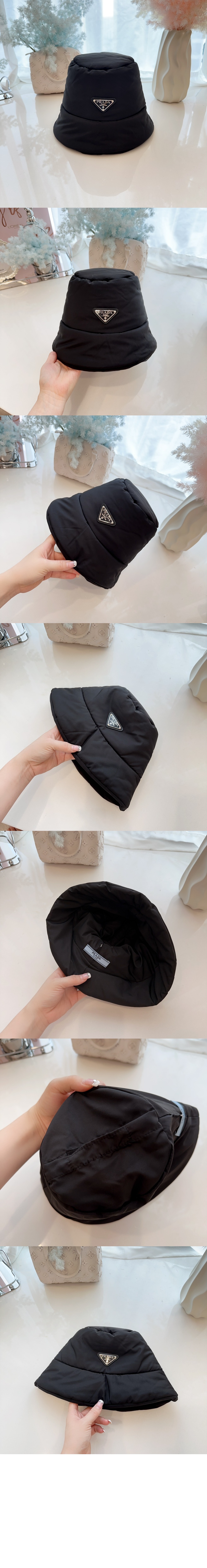 프라다 트라이앵글 버킷햇 1HC137