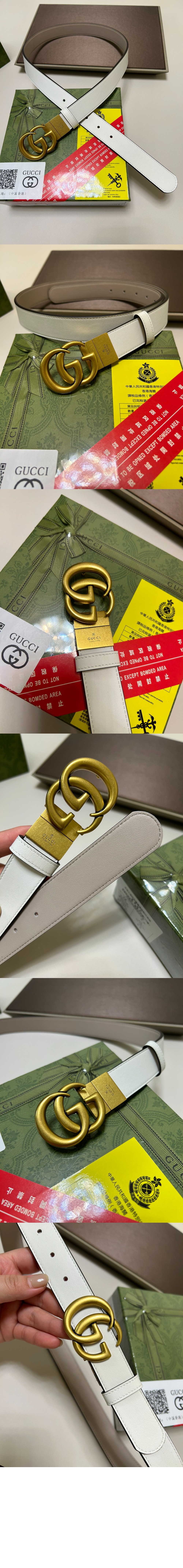 구찌 GG 마몽 리버시블 씬 벨트 659418