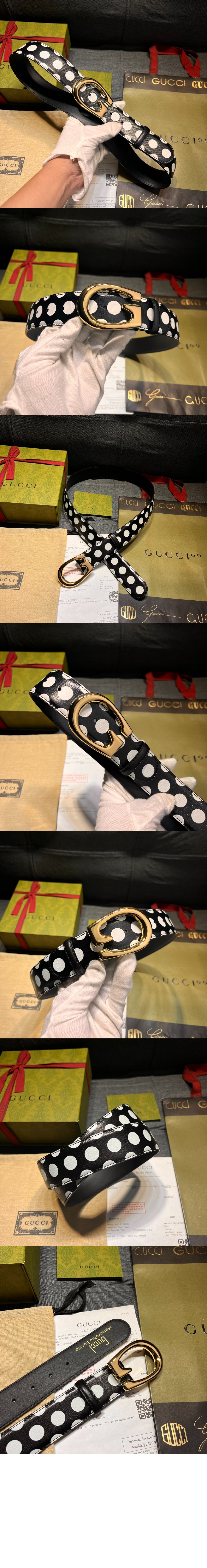 구찌 G버클 도트 벨트 709954