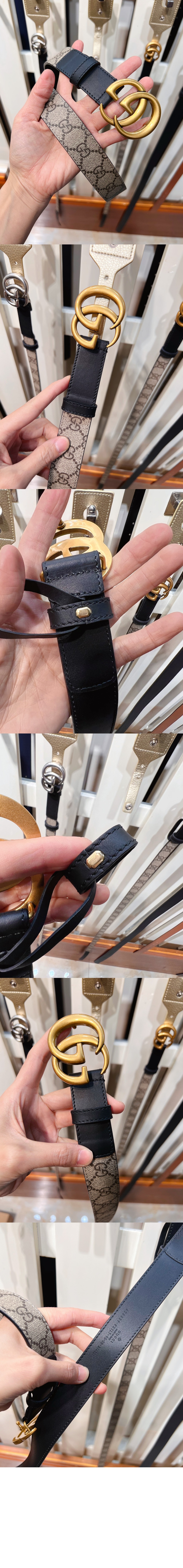 구찌 GG 마몽 씬 벨트 625839