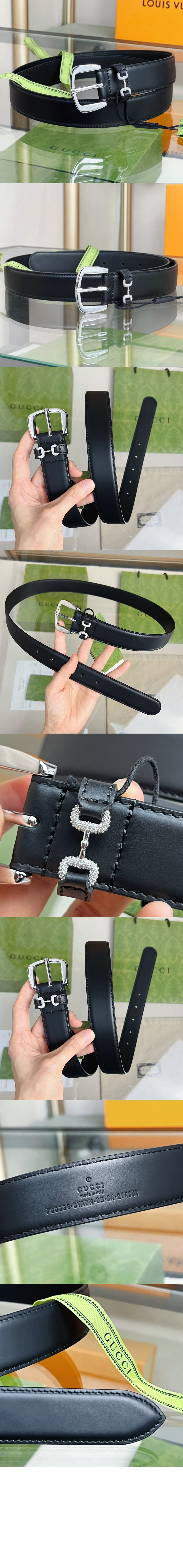 구찌 크리스털 홀스빗 벨트 725307