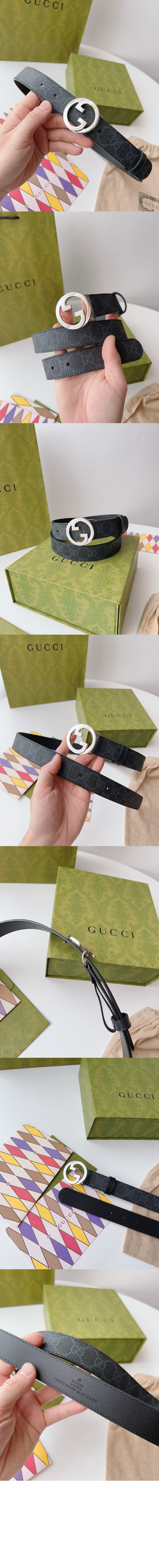 구찌 GG 가죽 벨트 734771