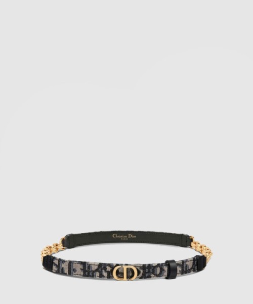 디올 프린트 메탈 체인 벨트 B0258