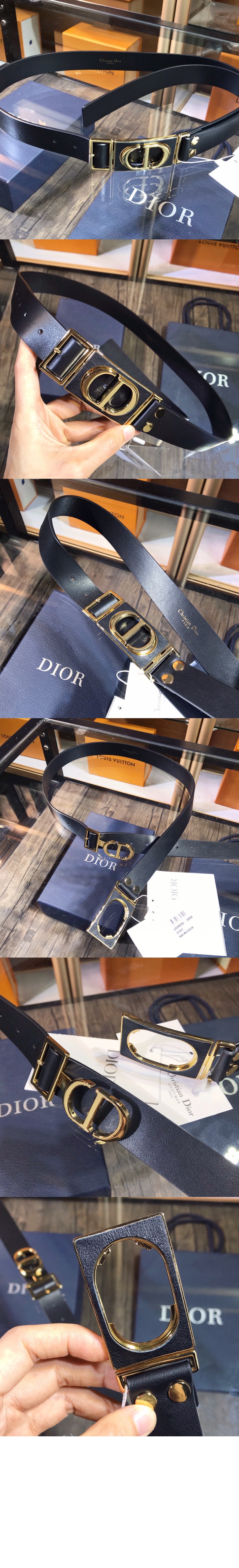 디올 부드러운 소가죽 벨트 B0078