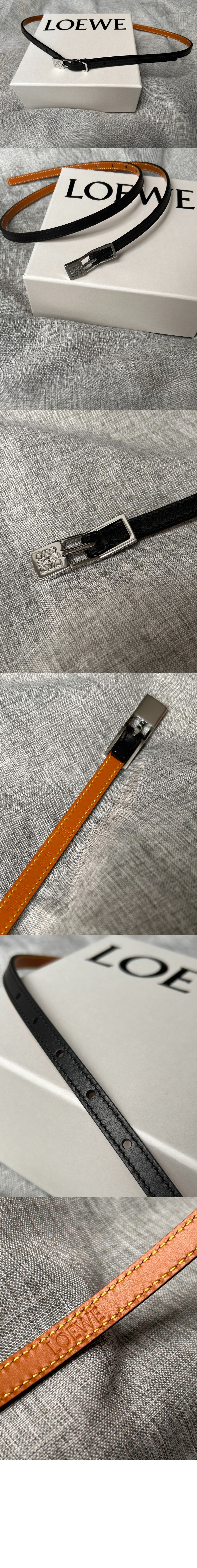 로에베 매끄러운 송아지 가죽 벨트