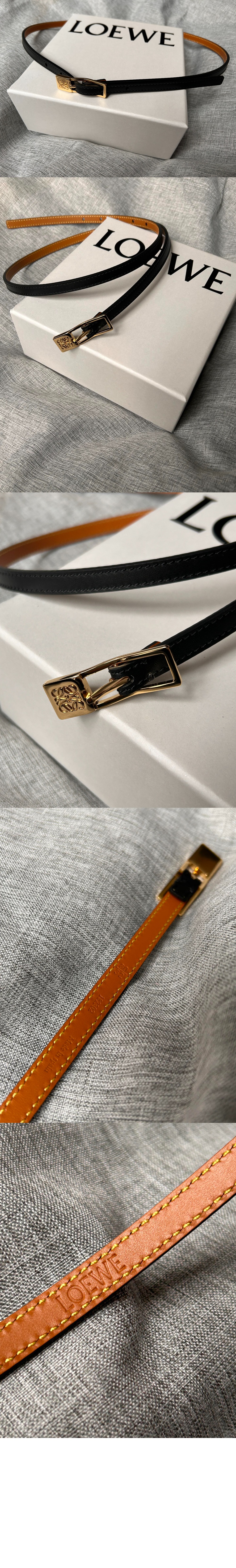 로에베 매끄러운 송아지 가죽 벨트