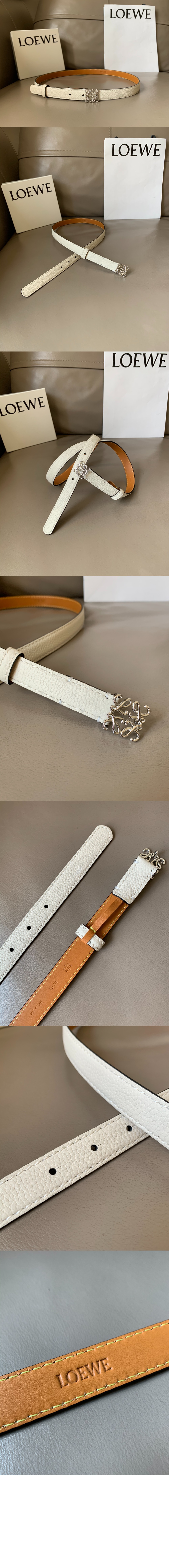 로에베 곡물 소가죽 벨트