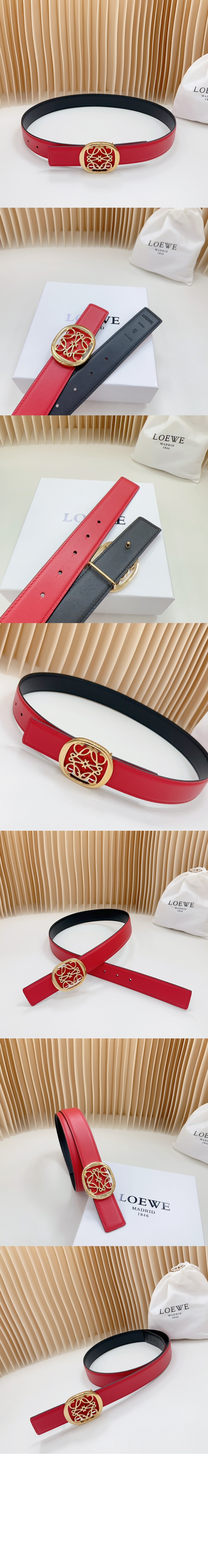 로에베 리버서블 애너그램 일립스 벨트