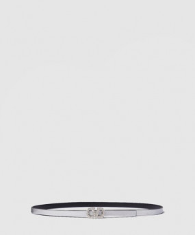 송아지 가죽 V 로고 양면 벨트