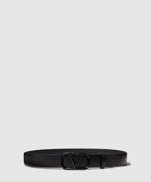 발렌티노 브이로고 시그니처 유광 송아지 가죽 벨트