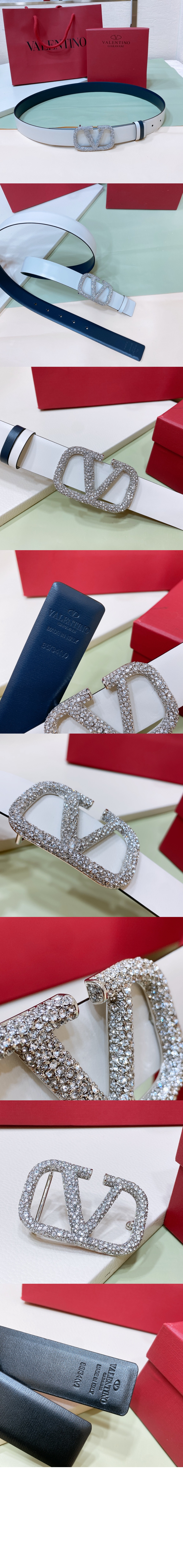 발렌티노 양면 송아지 가죽 벨트